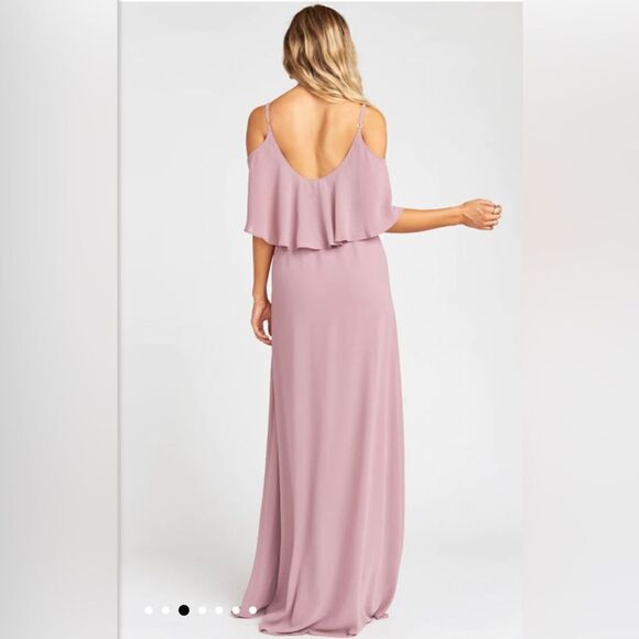 Show me your Mumu-Caitlin Ruffle Maxi Dress- soft pink- Size Medium - Picture 2 of 13